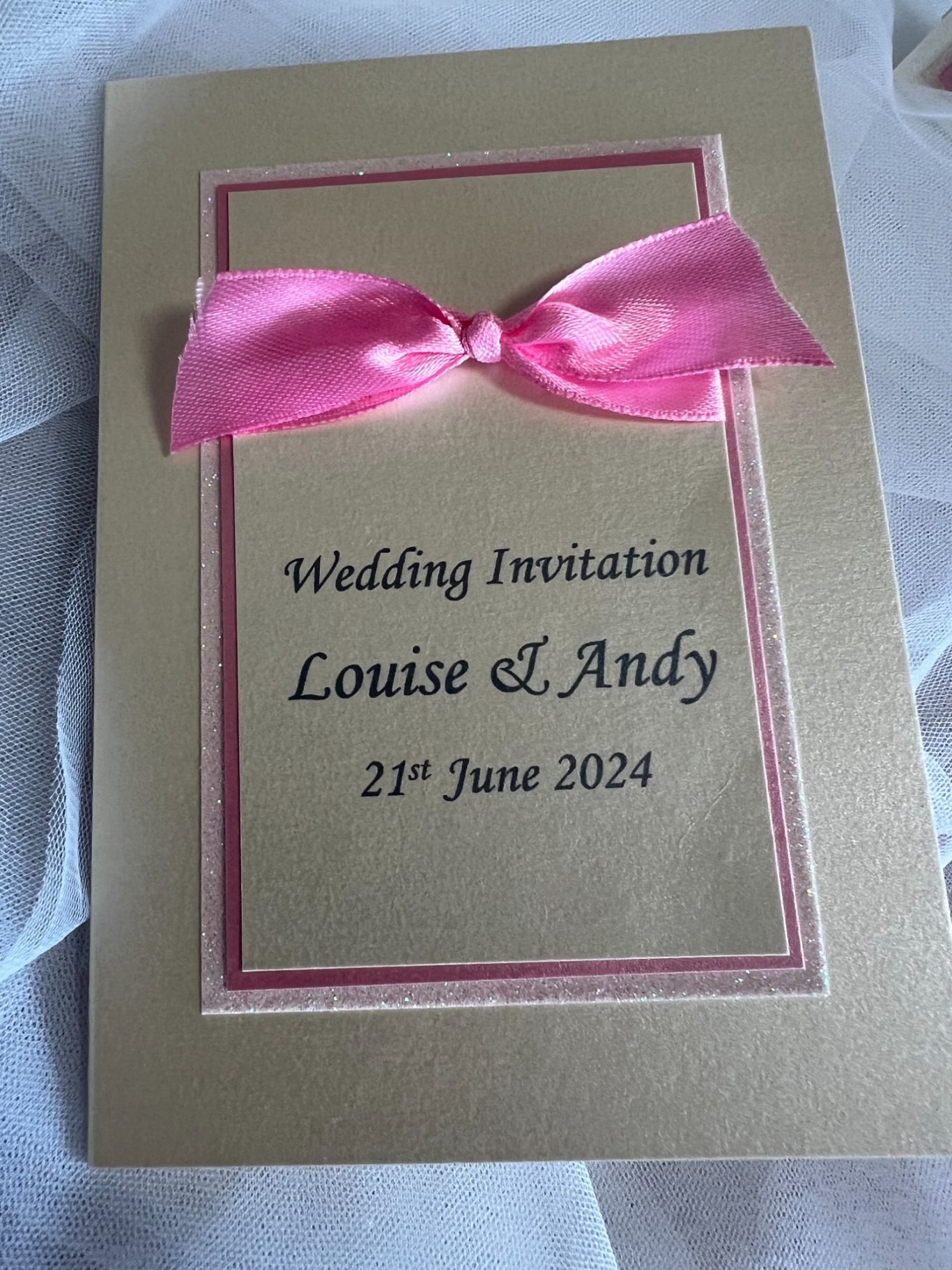 Traditional invitation £4.00 including reply card/envelope