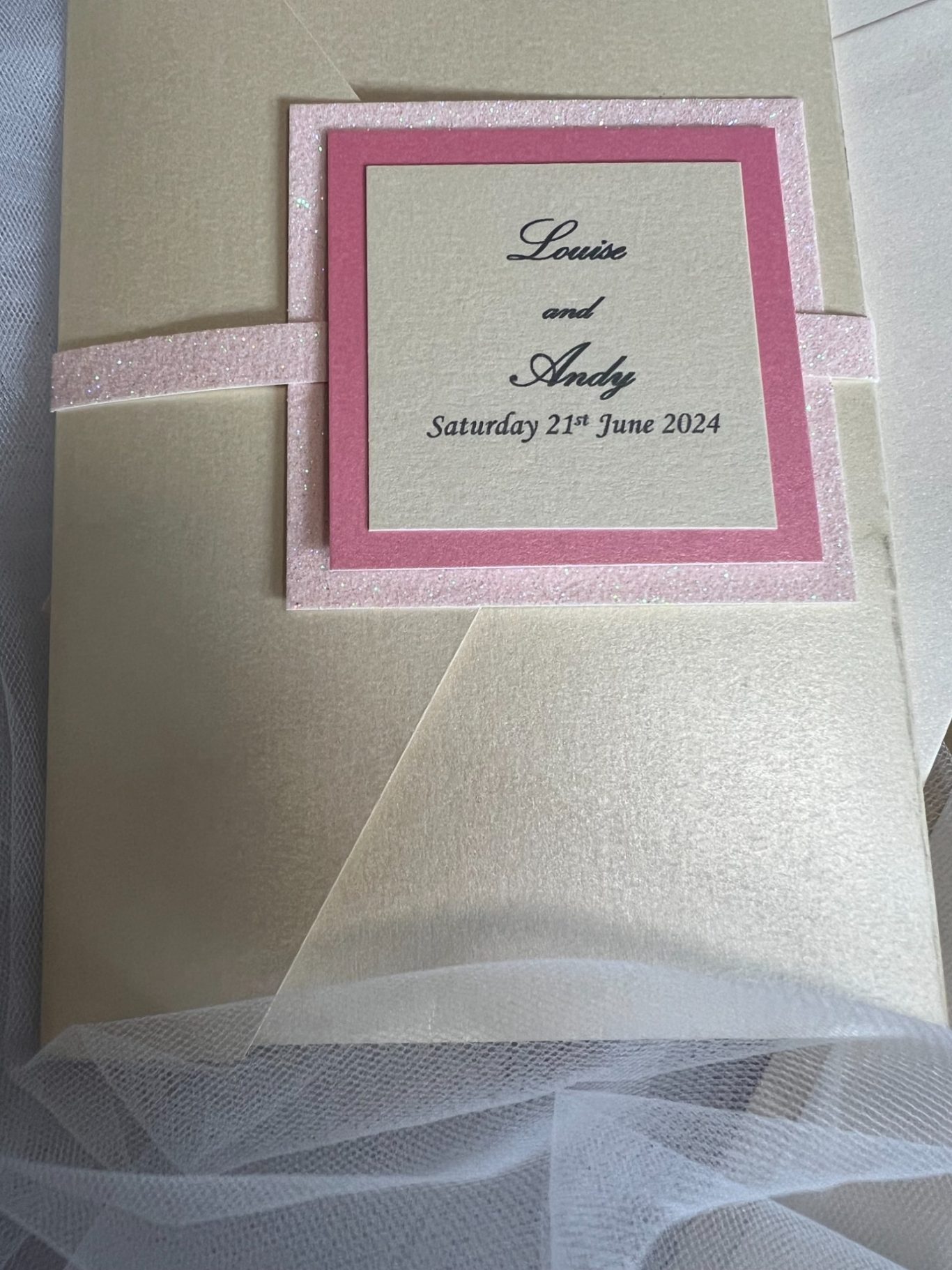 Pocketfold £4.75 with guest information card, reply card/envelope £4.75