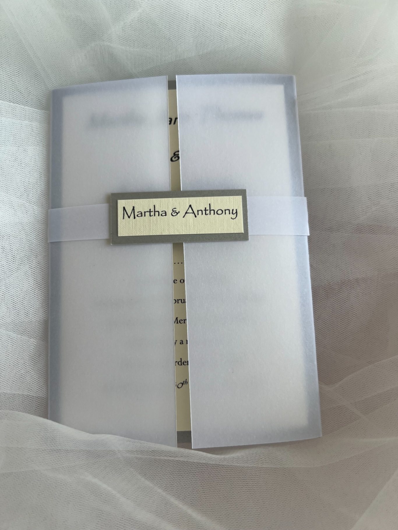 Vellum Bundle includes invitation, guest information, reply card/envelope £4.50