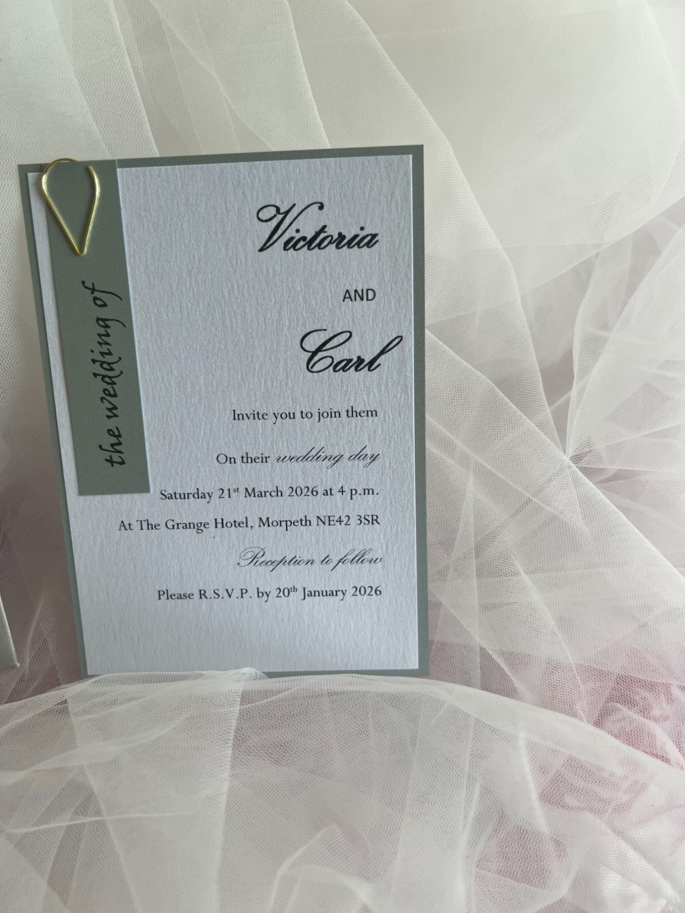 Invitation £2.50 including reply card/envelope