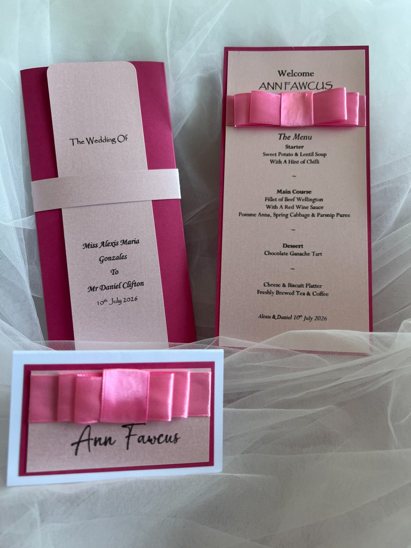 The Alexis Collection in pink & pearlised pink