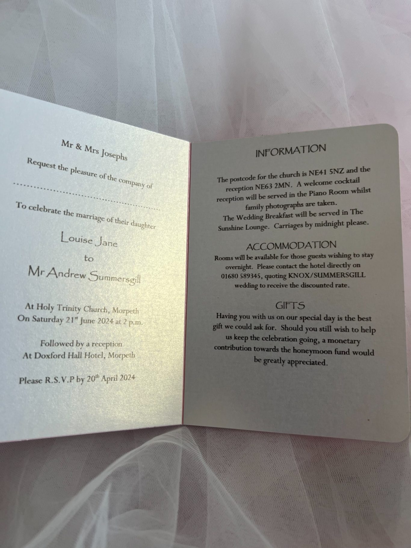 2 page Invitation £3.00