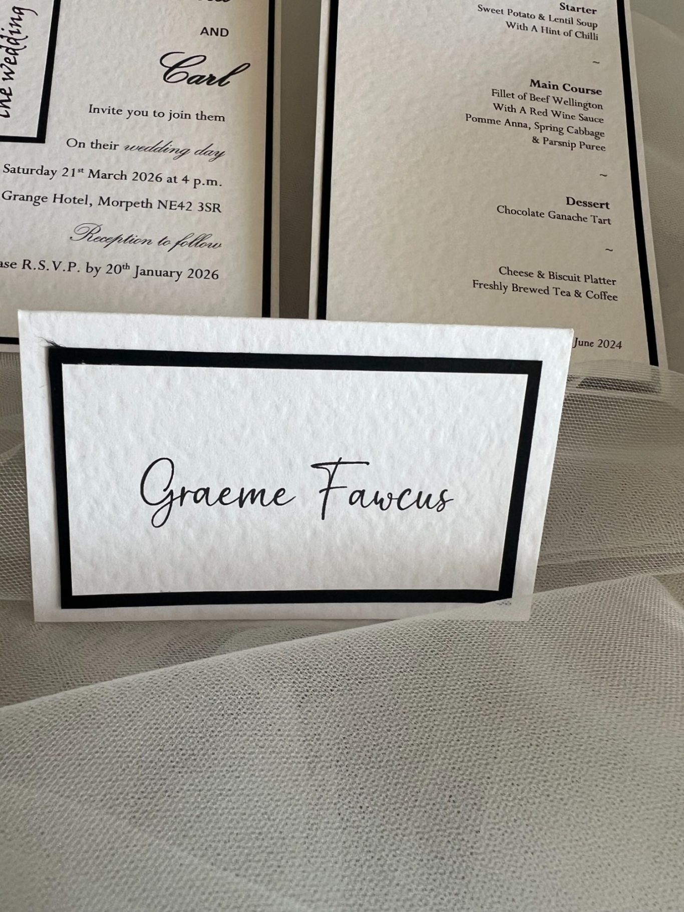 Place name cards £1.10