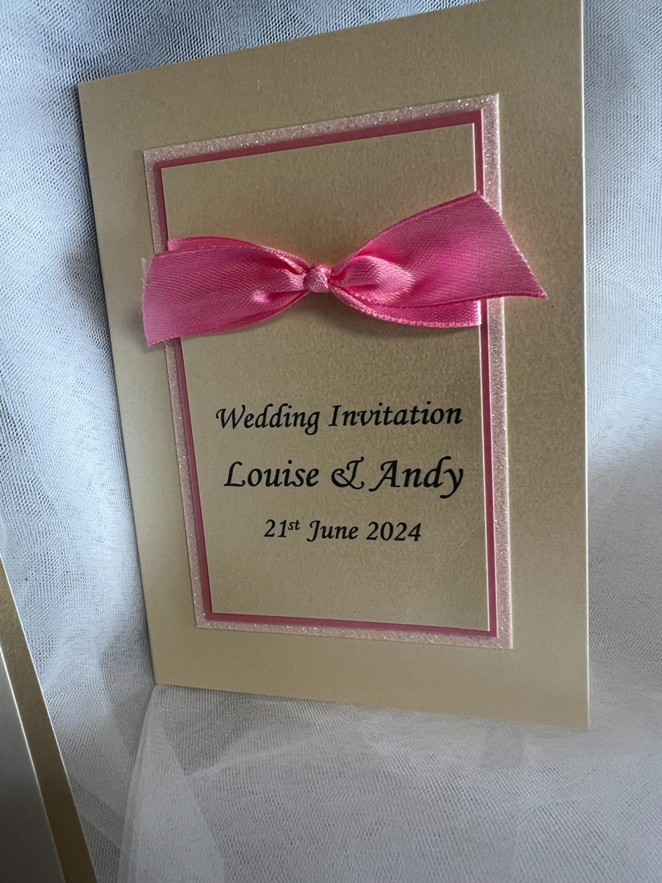 Traditional invitation £4.00 including reply card/envelope