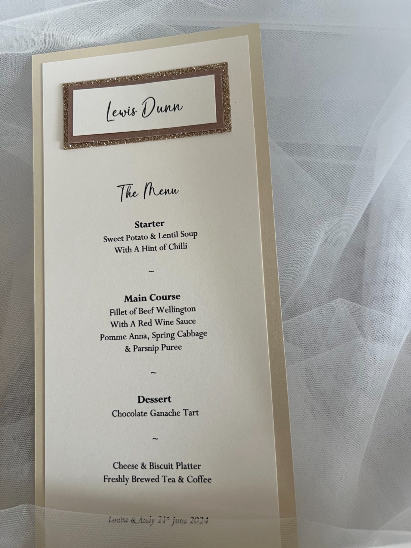 Personal menu cards £2.50