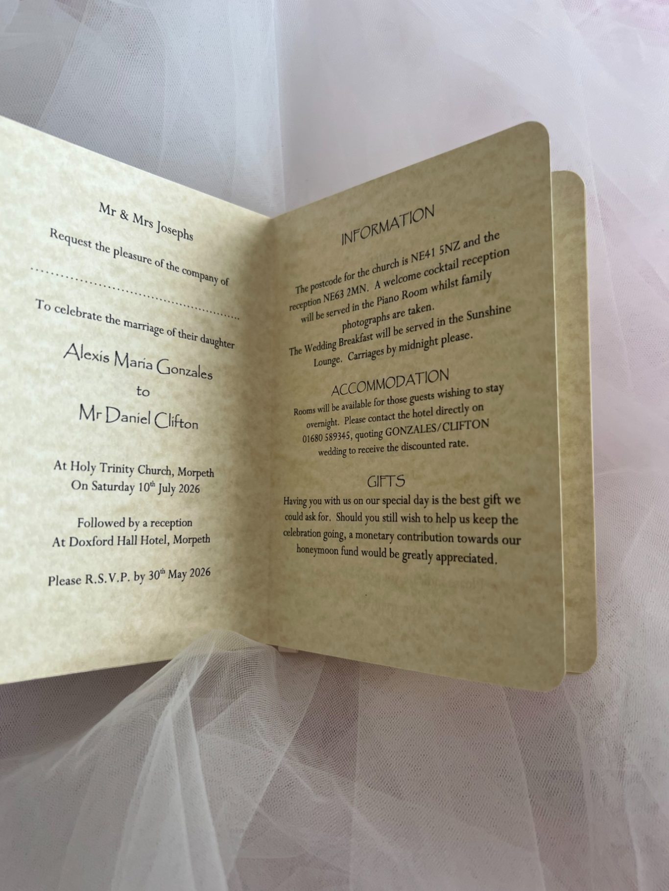 Invitation and guest information