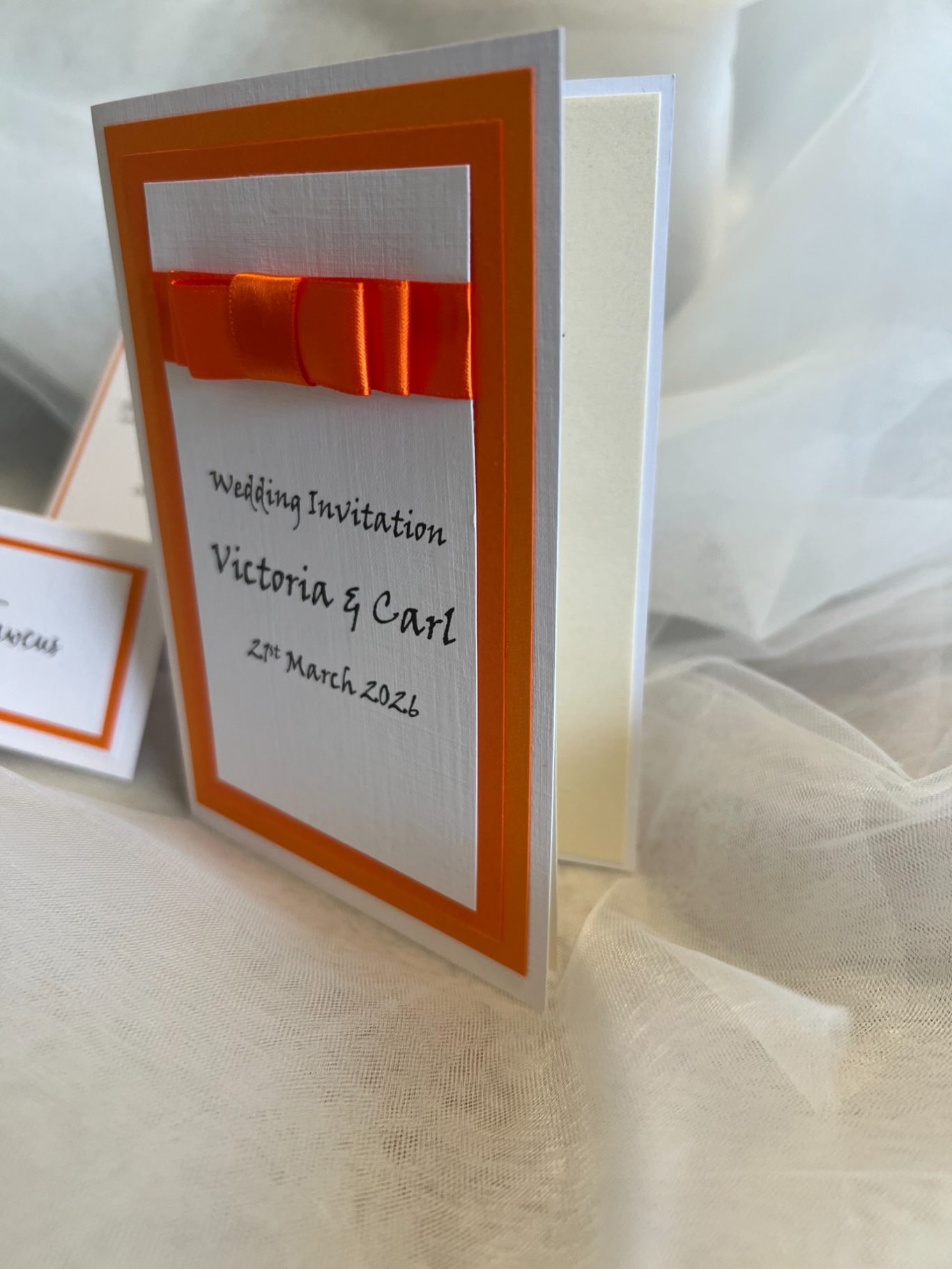 Traditional invitation £3.00 including reply card/envelope