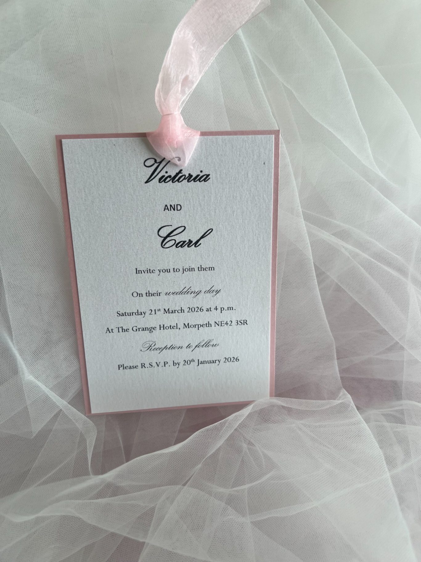 Invitation £2.50 including reply card/envelope